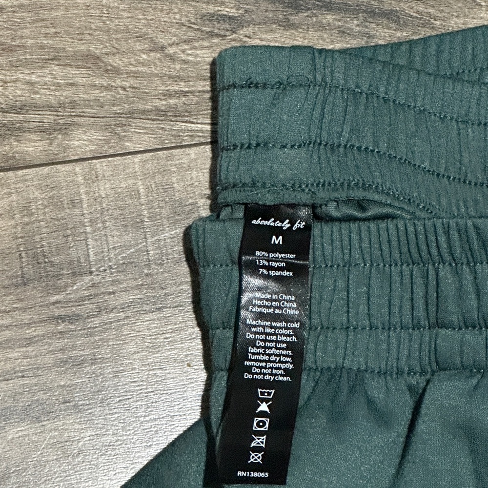 Dark teal green colored joggers - Picture 3 of 3